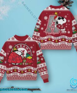 Alabama Crimson Tide Christmas Snoopy Ugly Sweater ypV8Nzh