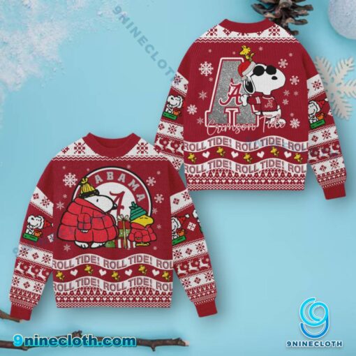Alabama Crimson Tide Christmas Snoopy Ugly Sweater ypV8Nzh