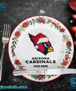 Arizona Cardinals Christmas Personalized Ceramic Plate 78wlc0p
