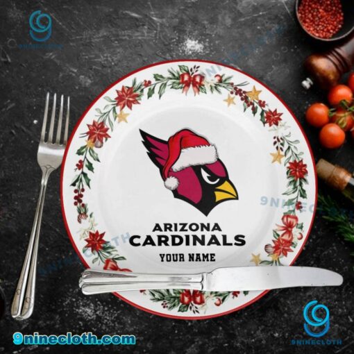 Arizona Cardinals Christmas Personalized Ceramic Plate 78wlc0p