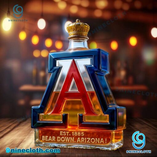 Arizona Wildcats Bear Down Whiskey Bottle qpJ3h0A