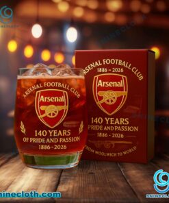 Arsenal FC 140 Years Of Pride And Passion 1886-2026 Whiskey Glass EHzJQa0