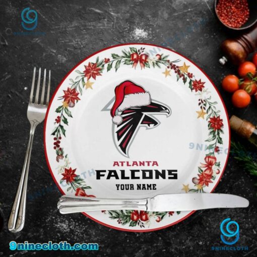 Atlanta Falcons Christmas Personalized Ceramic Plate 0xAmTqa
