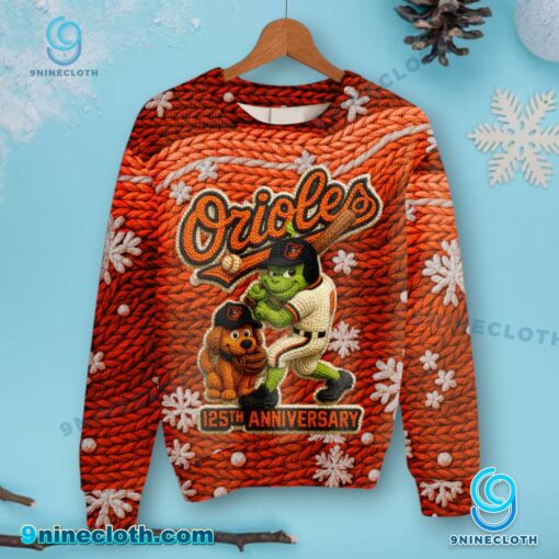 Baltimore Orioles 125th Anniversary Christmas Sweater MSUcNFD