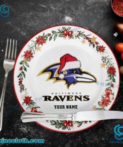 Baltimore Ravens Christmas Personalized Ceramic Plate f5TtiuX