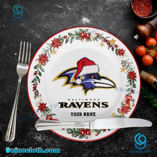 Baltimore Ravens Christmas Personalized Ceramic Plate f5TtiuX