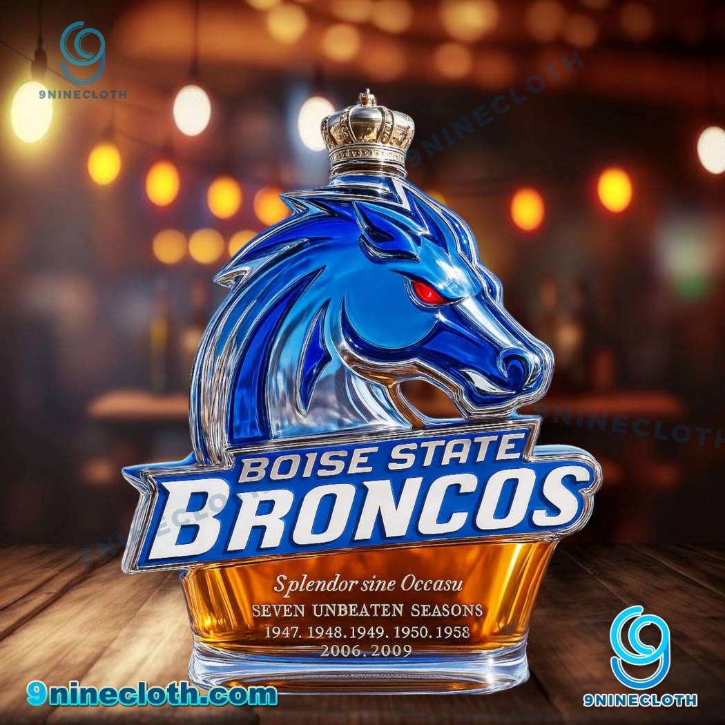 Boise State Broncos Seven Unbeaten Seasons Whiskey Bottle PQOqktC