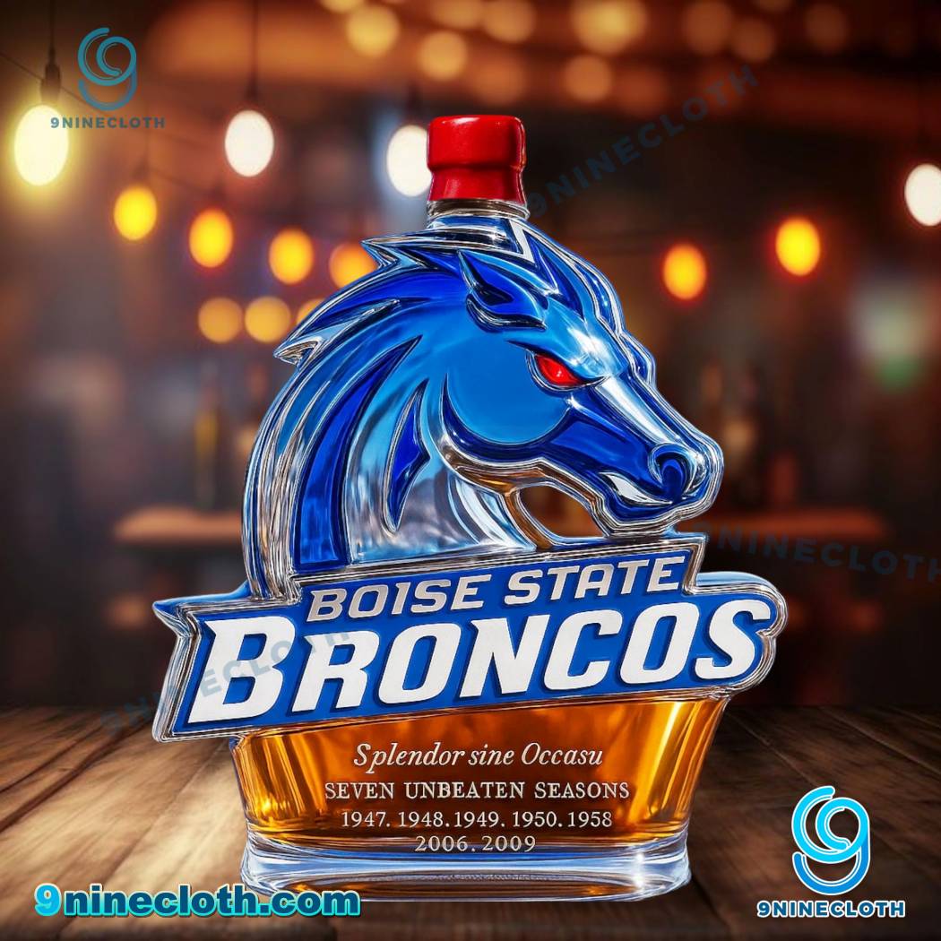 Boise State Broncos Seven Unbeaten Seasons Whiskey Bottle-a Q3bhA05
