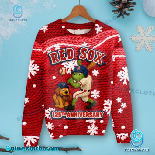 Boston Red Sox 125th Anniversary Christmas Sweater 4AC5oyh