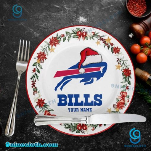 Buffalo Bills Christmas Personalized Ceramic Plate YnaIqGg