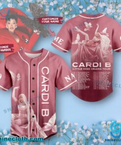 Cardi B Little Miss Drama Tour Personalized Baseball Jersey iAbkejX
