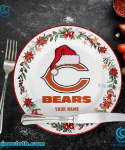 Chicago Bears Christmas Personalized Ceramic Plate DFypmdi