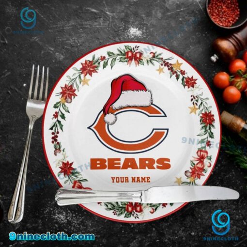 Chicago Bears Christmas Personalized Ceramic Plate DFypmdi
