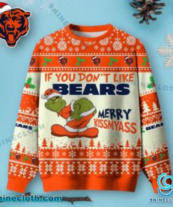 Chicago Bears Grinch Merry Kissmyass Ugly Christmas Sweater aJp24NO