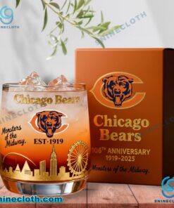 Chicago Bears Monsters Of The Midway Whiskey Glass MwVsiHr