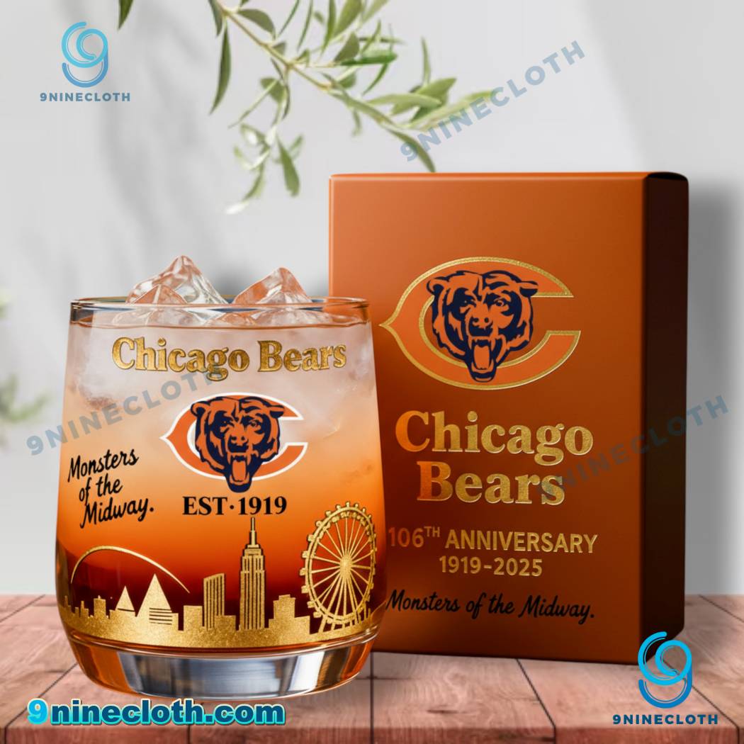 Chicago Bears Monsters Of The Midway Whiskey Glass MwVsiHr