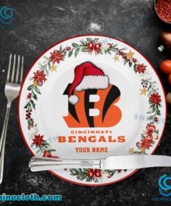 Cincinnati Bengals Christmas Personalized Ceramic Plate Af8BXbU