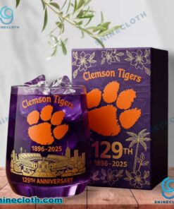 Clemson Tigers 1896-2025 129th Anniversary Whiskey Glass FhXLoaf