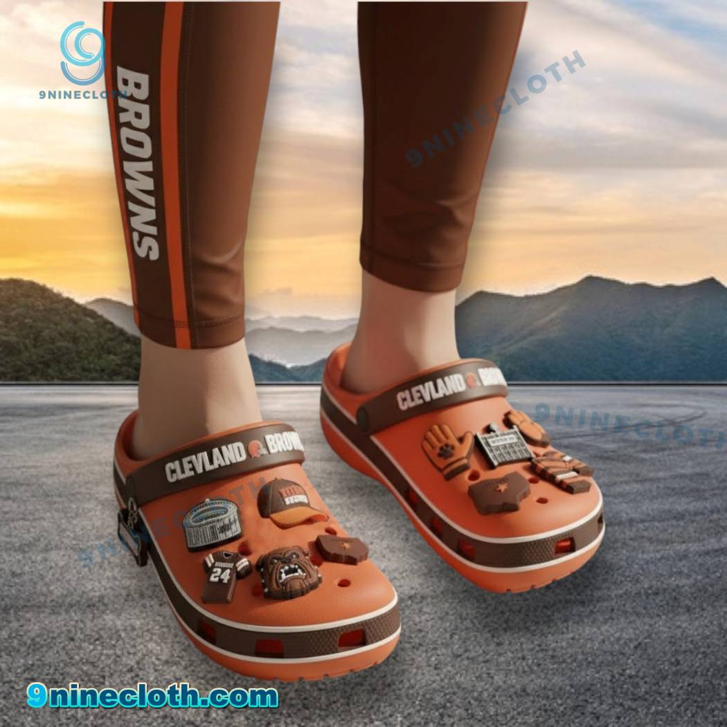 Cleveland Browns Crocs With Charms-b AzK5cfH