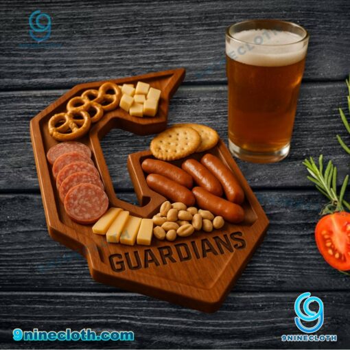 Cleveland Guardians MLB Wooden Charcuterie Board bFBaIWC
