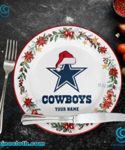 Dallas Cowboys Christmas Personalized Ceramic Plate uRQfbsz