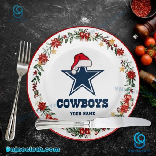 Dallas Cowboys Christmas Personalized Ceramic Plate uRQfbsz