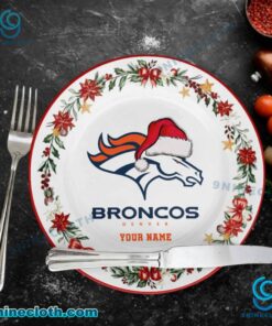 Denver Broncos Christmas Personalized Ceramic Plate gZQo925