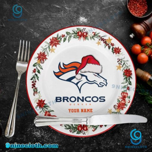 Denver Broncos Christmas Personalized Ceramic Plate gZQo925