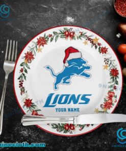 Detroit Lions Christmas Personalized Ceramic Plate ZtOqgzP