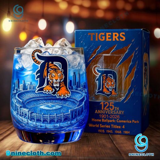 Detroit Tigers 125th Anniversary 1901-2026 Whiskey Glass sFB8VKS