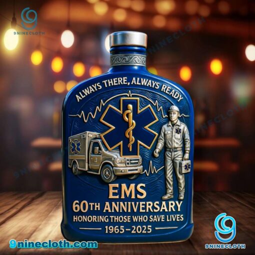 EMS 60th Anniversary Always There Always Ready Whiskey Bottle 8q0hd9C