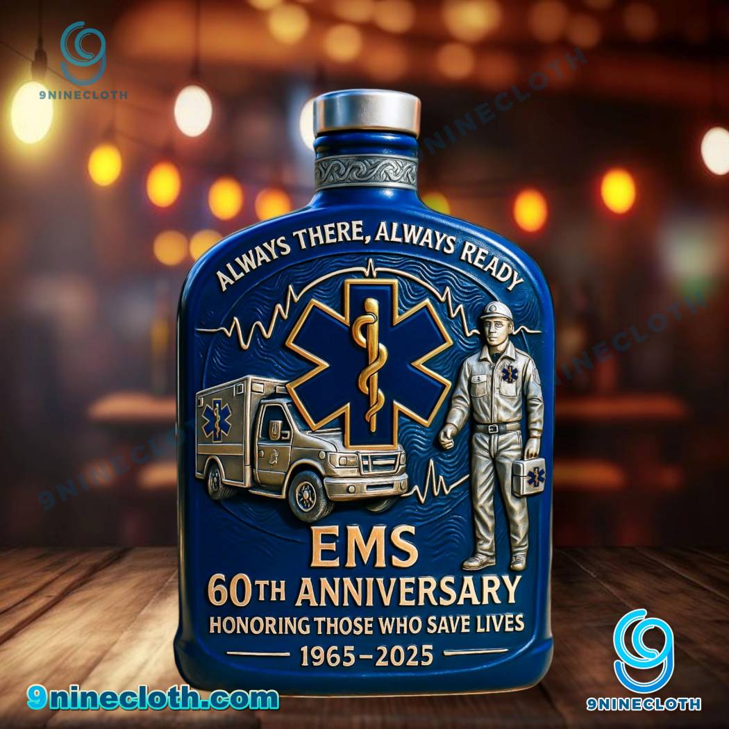 EMS 60th Anniversary Always There Always Ready Whiskey Bottle 8q0hd9C