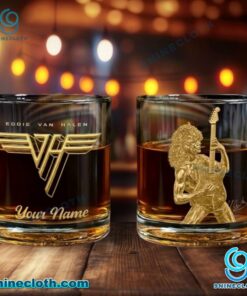 Eddie Van Halen Personalized Whiskey Glass wruLofs