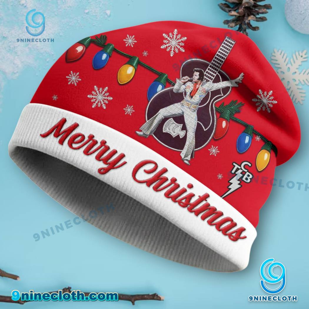 Elvis Presley Merry Christmas Beanie Hat OX1mwlp