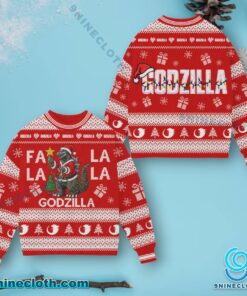 Godzilla Fa-la-la-la Ugly Christmas Sweater lg4DhiC