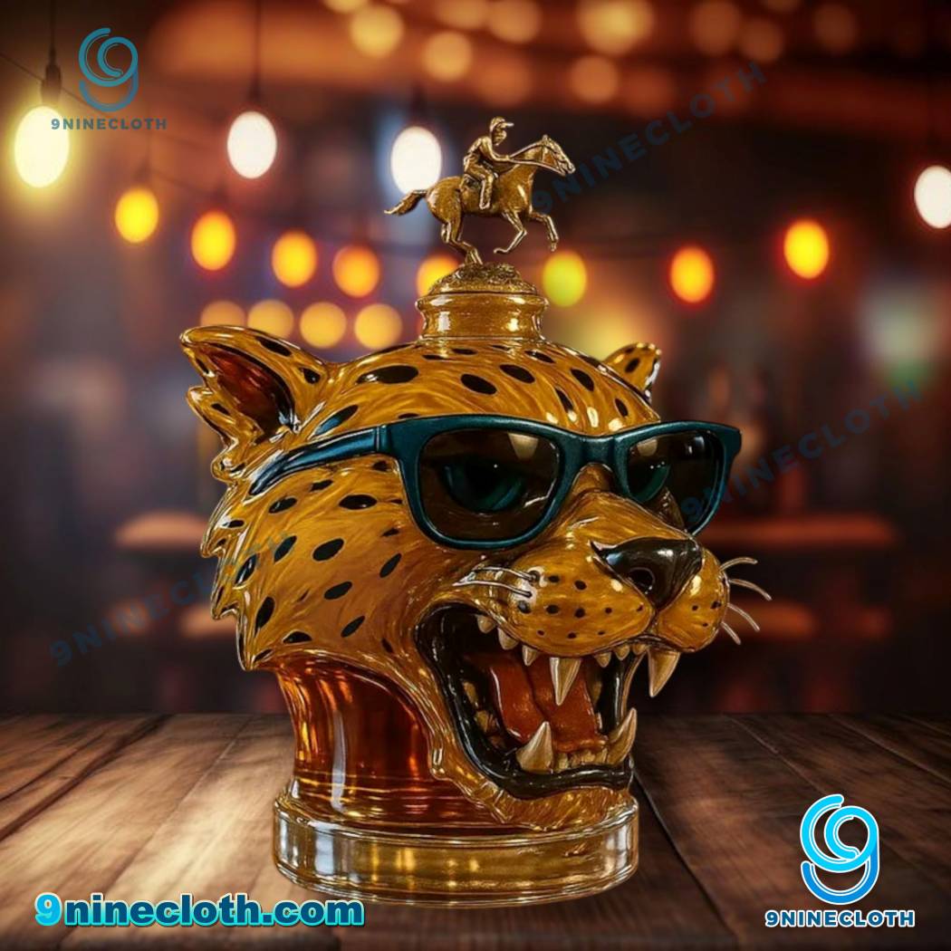 Golden Spotted Jaguar Head Whiskey Bottle-c q8JVTh1