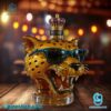 Golden Spotted Jaguar Head Whiskey Bottle bsAGFaH