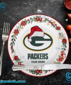 Green Bay Packers Christmas Personalized Ceramic Plate BRXjYIW