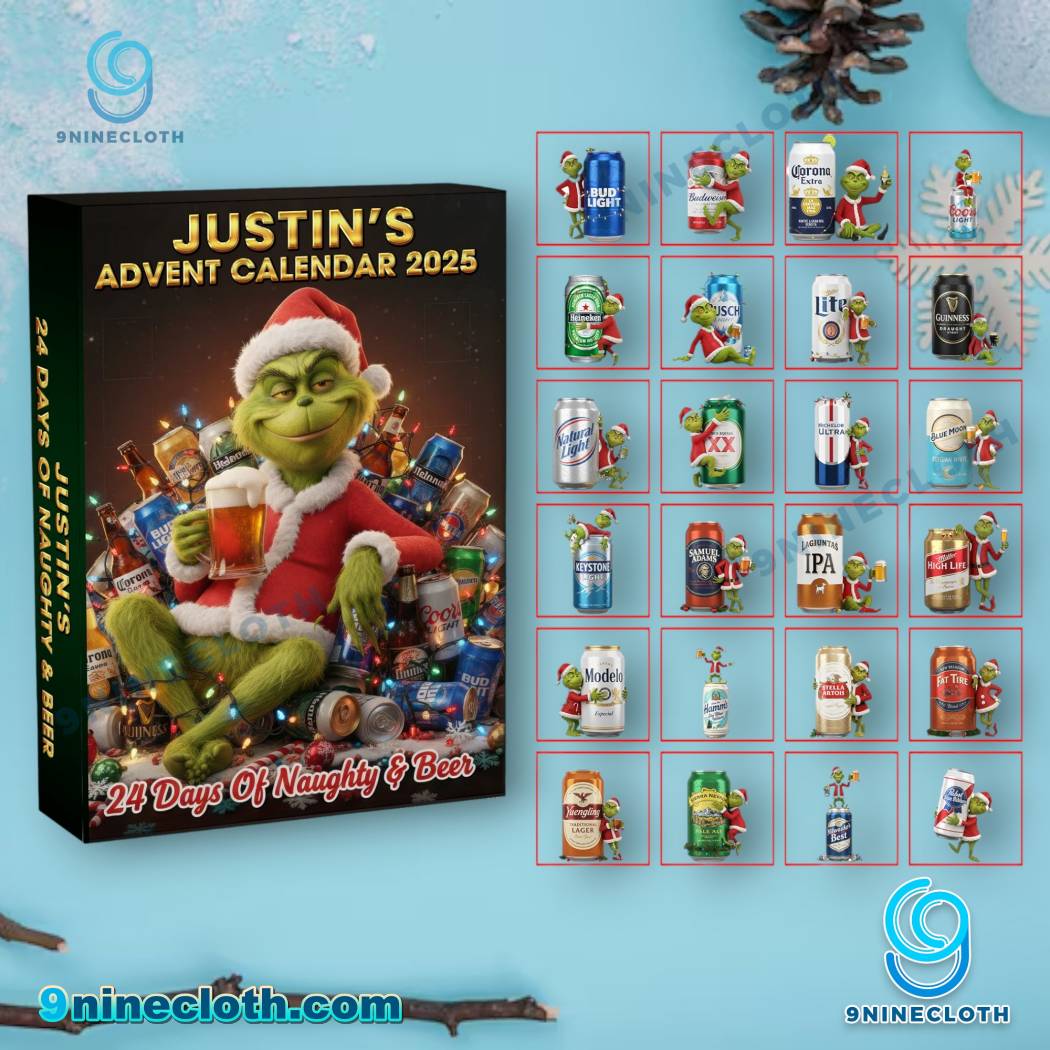 Grinch 24 Days Of Naughty And Beer Personalized Advent Calendar 2025-b ciL4v61