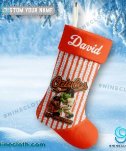 Grinch And Max Baltimore Orioles 125th Anniversary Personalized Christmas Stocking 5Nu7nIa