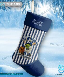 Grinch And Max New York Yankees 125th Anniversary Personalized Christmas Stocking P29aioJ