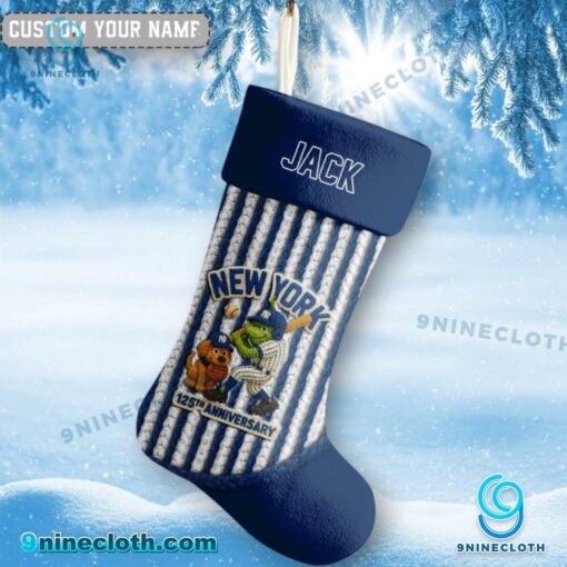Grinch And Max New York Yankees 125th Anniversary Personalized Christmas Stocking P29aioJ