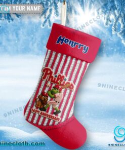Grinch And Max Philadelphia Phillies 143rd Anniversary Personalized Christmas Stocking 4cikzCJ