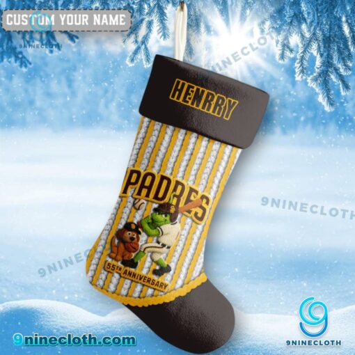 Grinch And Max San Diego Padres 55th Anniversary Personalized Christmas Stocking OhdNIwg