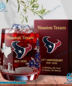 Houston Texans 26th Anniversary 1999-2025 Whiskey Glass ymC8rSk