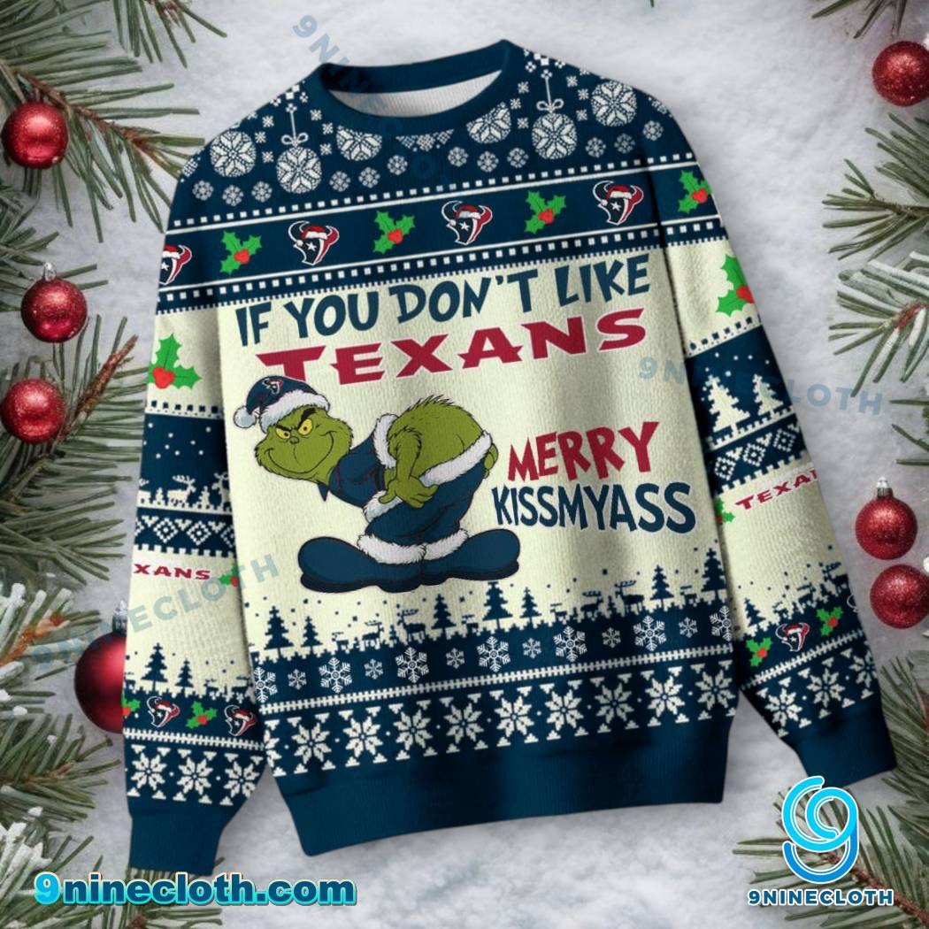 Houston Texans Grinch Merry Kissmyass Ugly Christmas Sweater-a OGe0Djl