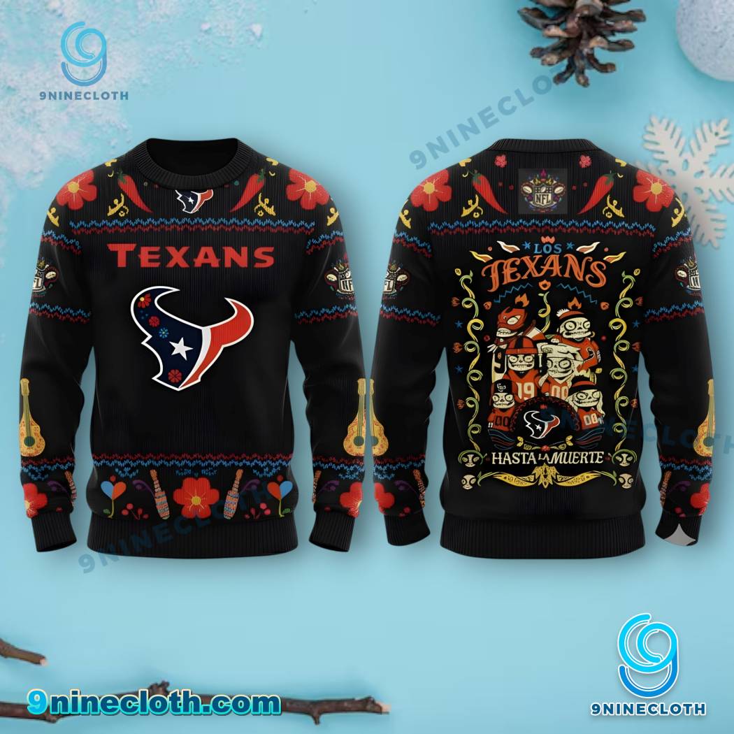Houston Texans Hasta La Muerte Ugly Christmas Sweater ZEuJ5qw