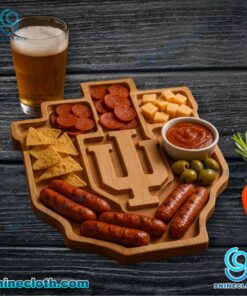 Indiana Hoosiers NCAA Wooden Charcuterie Board GmUcLS8