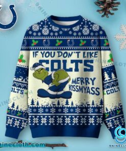 Indianapolis Colts Grinch Merry Kissmyass Ugly Christmas Sweater aW4t5YO