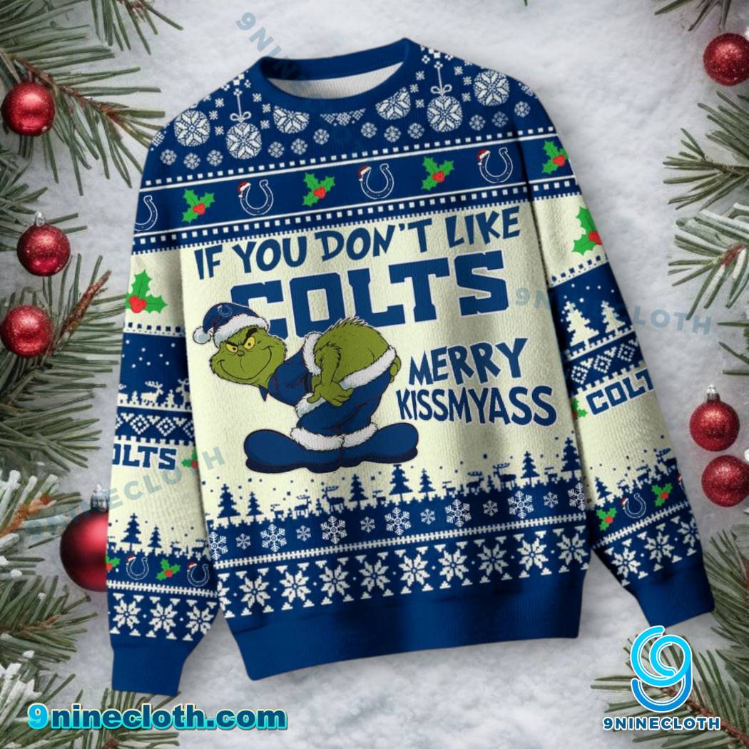Indianapolis Colts Grinch Merry Kissmyass Ugly Christmas Sweater-a yulgb1t